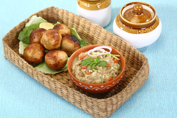 Litti Chokha or Bihari Food Sattu Litty, Indian Food