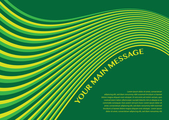  Layout design of smooth lines background in green color
