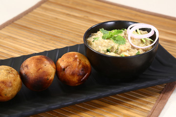 Litti Chokha or Bihari Food Sattu Litty, Indian Food