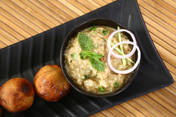Litti Chokha or Bihari Food Sattu Litty, Indian Food