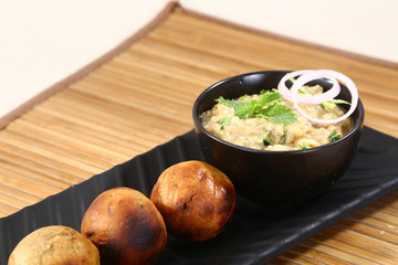 Litti Chokha or Bihari Food Sattu Litty, Indian Food
