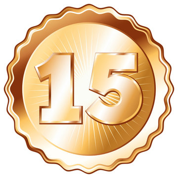 Bronze Plate - Badge with Number 15