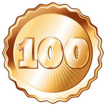 Bronze Plate - Badge with Number 100
