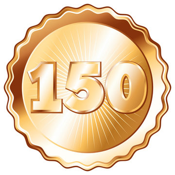 Bronze Plate - Badge with Number 150