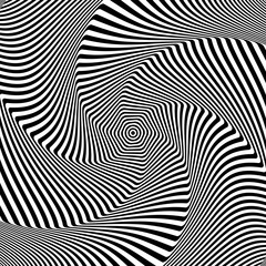 Abstract op art design. Illusion of vortex movement.