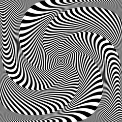 Abstract op art design. Illusion of whirlpool movement.