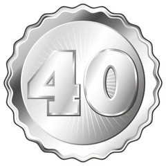 Silver Plate - Badge with Number 40.