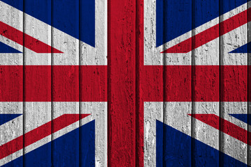 English flag on wooden boards