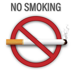 No smoking sign isolated on white background as healthy, Social issues and paper art concept. vector illustration.