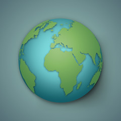 Green earth isolated on solf nature background as love world concept. vector illustration.