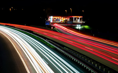 Autobahn Leuchtspuren