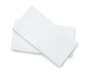 Top view of two facial tissues
