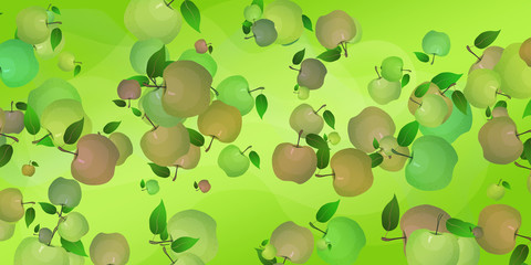 Abstract background with  apples. Waves of juice symbolic