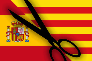 Flags of Catalonia and Spain