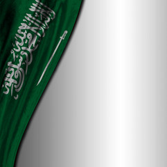 Flag of Saudi Arabia on white gradient background