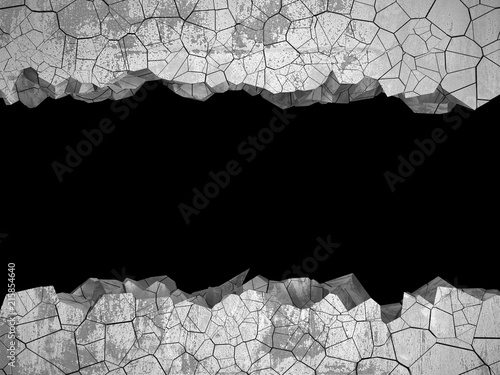 Dark Cracked Broken Wall In Concrete Wall Grunge Background Wall Mural Versusstudio