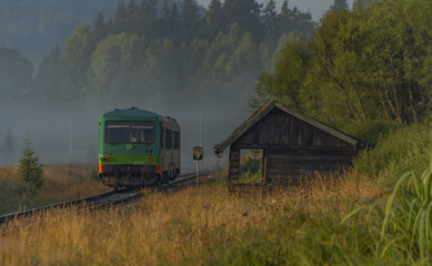 Train near Dobra na Sumave station