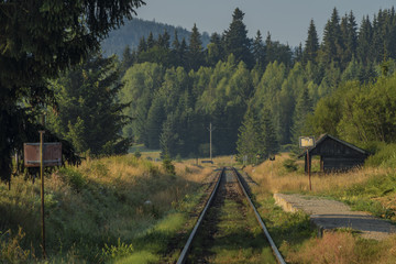 Railway track near Dobra na Sumave station