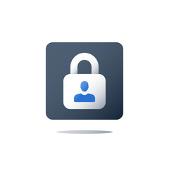 Privacy policy, personal data security, GDPR concept, vector icon