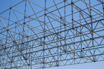 part of modern scaffolding at a construction site
