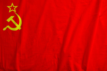 Historic flag of USSR waving.