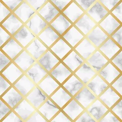 Deurstickers Marble Luxury Geometric Seamless Pattern © kronalux