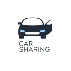 Car sharing service icon design concept. Carsharing renting car mobile app logo template. rental car symbol - 215856676