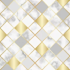 Foto op Aluminium Marble Luxury Geometric Seamless Pattern © kronalux