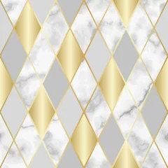 Foto op Plexiglas Marble Luxury Geometric Seamless Pattern © kronalux