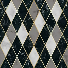 Foto auf Acrylglas Marble Luxury Geometric Seamless Pattern © kronalux