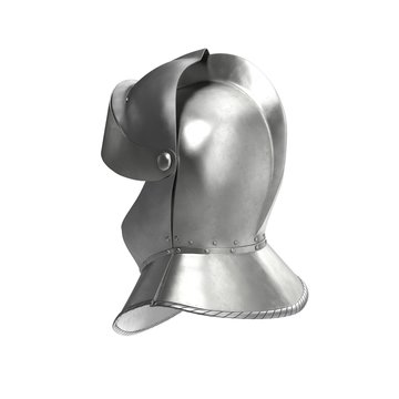 Armet Closed Helmet on white. 3D illustration