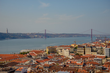 Fototapeta na wymiar City of Lisbon in Portugal, view from above Lisbon