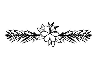 beautiful flower and leafs wreath vector illustration design