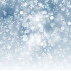 Winter card with snowflakes. Vector illustration.