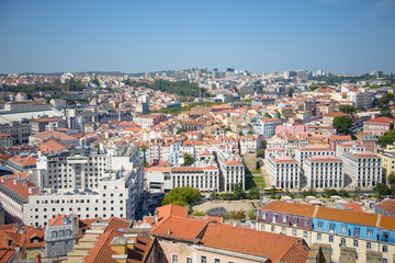 Fototapeta na wymiar City of Lisbon in Portugal, aerial view of the old city
