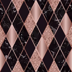 Küchenrückwand glas motiv Marble Luxury Geometric Seamless Pattern © kronalux