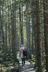 Obraz premium young woman enjoying nature trails