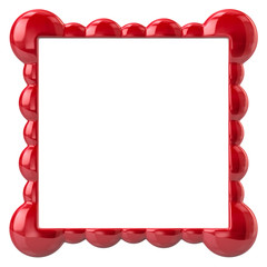 Red frame for painting 3d illustration on white background