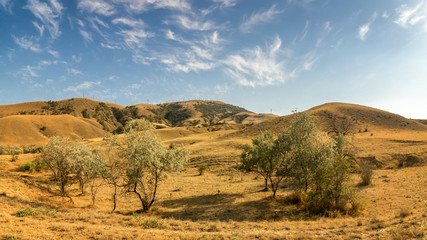 панорама солнечной долины с мыса Меганом, Крым, Россия, лето