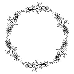 Obraz premium beautiful flower and leafs frame vector illustration design