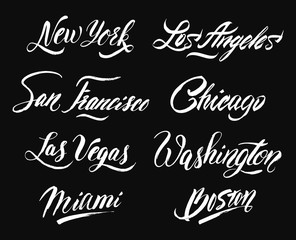US cities handwritten set