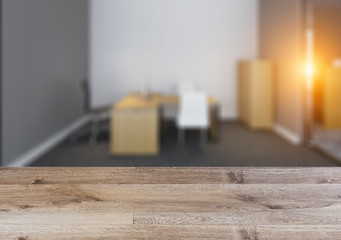 Modern office Cabinet. Meeting room.   Wooden table.