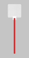 Red fly swat - flat vector graphic with transparent background