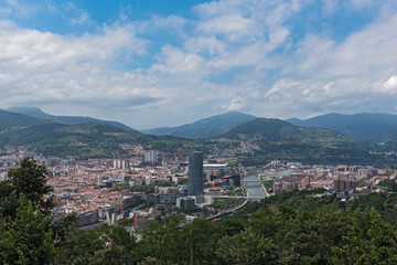 Fototapeta na wymiar Panoramic view of Bilbao from Artxanda mountain