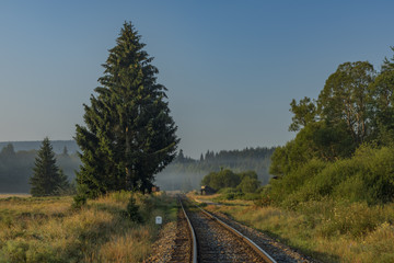 Railway track near Dobra na Sumave station