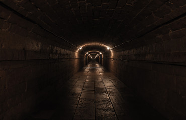gloomy underground tunnel into the void
