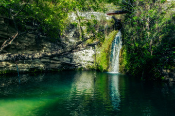 Adonis Baths Water Falls, Cypr - obrazy, fototapety, plakaty
