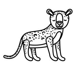wild cheetah animal isolated vector illustration design