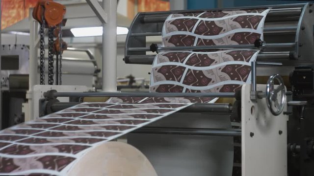Plant machinery for paper products manufacturing. Punching or cutting machine process. Production of disposable utensils from environmentally friendly recyclable materials. Moving parts of mechanism