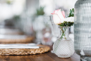 Beautiful wedding decoration, vintage rustic style